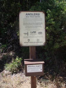 DFG's Yucca Point Trailhead Angler Survey Box